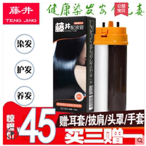 Fujii hair dye cream Third generation dispensing tube replacement Plant hair dye Bubble refill liquid Magic hair comb black