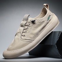 Korean sports leisure old Beijing cloth shoes tide ice silk canvas shoes mens summer breathable Hong Kong trend wild board shoes