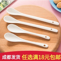 Ceramic small spoon long handle seasoned with small spoon stirring spoon Home cutlery coffee spoon Tonspoon spoon spoon spoon spoon