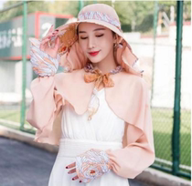 Summer outdoor foldable womens sun hat sun hat sun protection UV protection face driving shawl tea picking hat
