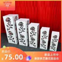 New wedding iron square column birthday dessert table wedding welcome area decoration display table window creative decoration
