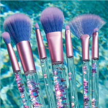 ins Super fire makeup brush set mermaid girl heart makeup sequin powder eye shadow blush eyeliner lip brush 7