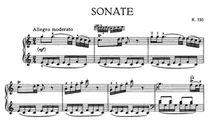 Mozart piano sonata tenth in C major K 330 piano solo score