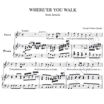 Handel Handel wherere you walk sound score piano accompaniment score