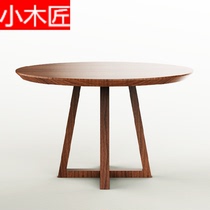 Nordic solid wood dining table round table American modern simple round table and chair combination cafe round table creative home
