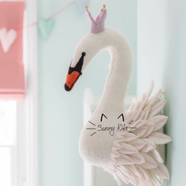 sunnykids childrens room handmade custom ins Swan animal hanging wall decoration non-woven doll bedroom decoration