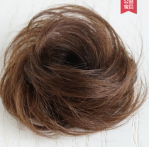 Real hair bag Wig bag half meatball head fluffy natural hair ornaments plate Hair rope head flower Invisible incognito curl ring