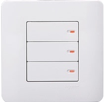 Schneider switch socket Light Series triple single control switch three open single control flat switch Classic White
