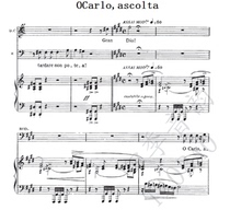 Verdi opera O carlo a scolta Carlo please listen to me vocal score piano accompaniment score