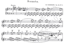 Clementine B- flat major Sonata Op 12 No 1 piano solo score