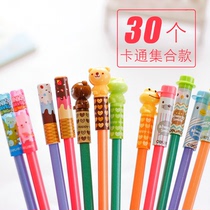 Deli pencil cover pencil cap cute cartoon protective cover extender Primary School Princess pen cover transparent short pencil head cover pen holder children kindergarten extension device creative anti-biting