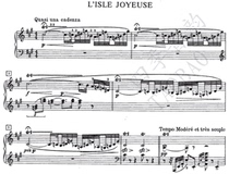 Debussy Lisle Joyeuse Happy Island Piano Solo Score