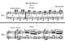 Moshkovsky Spanish dance music Op 12 No 1 piano four-handed score