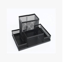 Multifunctional pen holder square round metal mesh pen holder iron wire mesh pen holder Creative Pen Holder