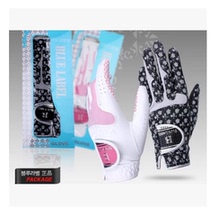 Golf Gloves Korean Style Womens PU Golf Gloves (Non-slip Particles) Wear-resistant and Breathable