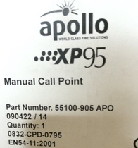 XP95 55100-905 APO manual alarm button 55100-908 apollo apollo fire alarm