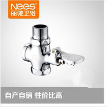 Lichi bathroom full copper foot flush valve delay foot toilet flush valve squat toilet flusher