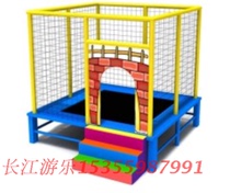 New childrens trampoline square jumping bed black mesh cloth naughty Castle trampoline kindergarten trampoline play