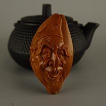 Zhang Qilin carved Jigong Living Buddha Qi bamboo core carving Su Gong new handmade olive walnut carving single seed text play