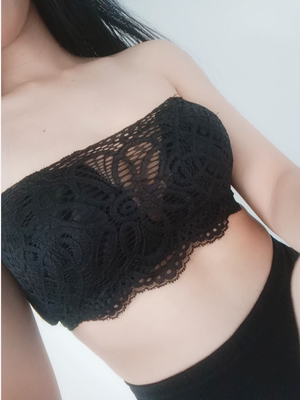 这款裹胸式内衣，薄模杯夏天穿特别合适；面料柔软，蕾丝边设计性感优雅；无钢圈的穿起来舒服没有束缚，舒适透气，防走光，无色差，聚拢效果也不错，显胸型，不勒胸，穿起来挺有型的。也不会害怕走光。比实体店便宜，经济实惠。内衣做工精细，店家态度好，发货快，物流超给力，值得推荐和拥有！本人拍了几张图片，给喜欢的美眉们参考！