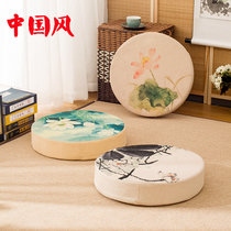 Flax round futon cushion thickened removable and washable fabric cushion meditation mat household floating window tatami cushion
