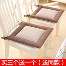 Linen chair cushion office sedentary chair cushion fabric stool butt mat tatami home dining table and chair cushion