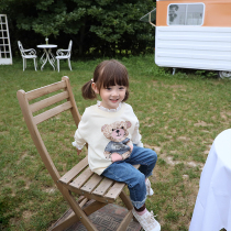 Yangmei childrens clothing 2021 new clothing girls sweater Western style cartoon bear baby Korean casual top