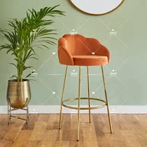 Modern minimalist bar Desk chair High foot bar Bench Backrest home Front chair Stainless Steel Nordic Creative Bar Chair