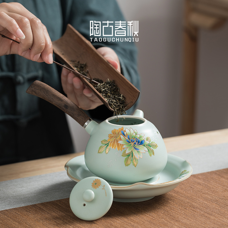 Innovation stereo on spend your up filter kung fu tea set the teapot side put the pot on your porcelain Japanese ceramic teapot