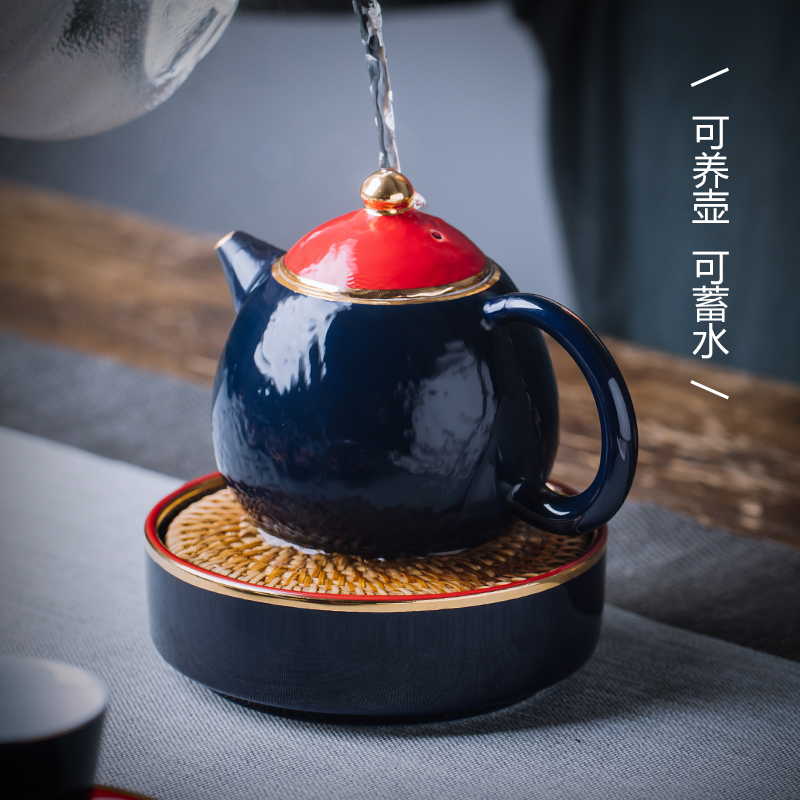 Creative regnant yipin pot pot bearing pot bearing ceramic contracted dry mercifully kung fu tea tea tray of pot dish