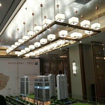 Large sales department sand table New Chinese chandelier custom hotel banquet hall restaurant double multi-layer rectangular club light