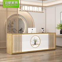 New Chinese pick-ear health preservation hall Former table Peoples day style cashiers dining room Tea House Cafeteria Bar Terrace Company Reception Counter