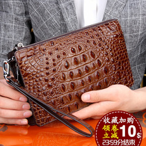 Thai Avocado Leather Handbag Mens Bag Business Large Capacity Hand Grip Bag Men Genuine Leather Soft Leather Wrist Zipped Hand Grab Bag