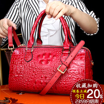 New avocado leather woman handbag Boston bag genuine leather single shoulder bag individuality fashion large capacity girl bag pillow bag