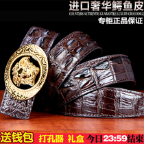 Thai avocado leather male leather strap upscale mens leather pants men leather pants belt smooth buckle genuine leather crocodile leather pants strap