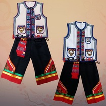 New embroidered canvas Guizhou Miao ethnic embroidered Wa ethnic men show up for young childrens male Yi ethnic costumes