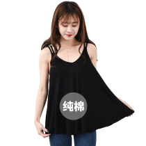 Fat mm large size womens clothing 200 pounds Modal high elastic fat with suspender base shirt small vest with 6XL loose