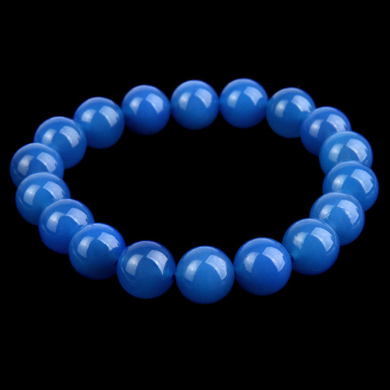 晶立方 天然巴西蓝玛瑙手链 女款水晶手串饰品