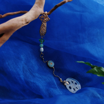 Qipao Han suit hanging decoration pressed flap ancient wind scion pendant retro Chinese style Ping An buttoned lotus pendant with Chinese wind