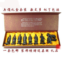 Antique Qin figurines Terracotta warriors and horses Xian gift decoration set gift box Handicraft foreign affairs gift
