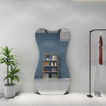 Nordic full-length mirror Fitting mirror Special-shaped clothing store thin floor-to-ceiling mirror Net red full-length mirror Living room three-dimensional mirror