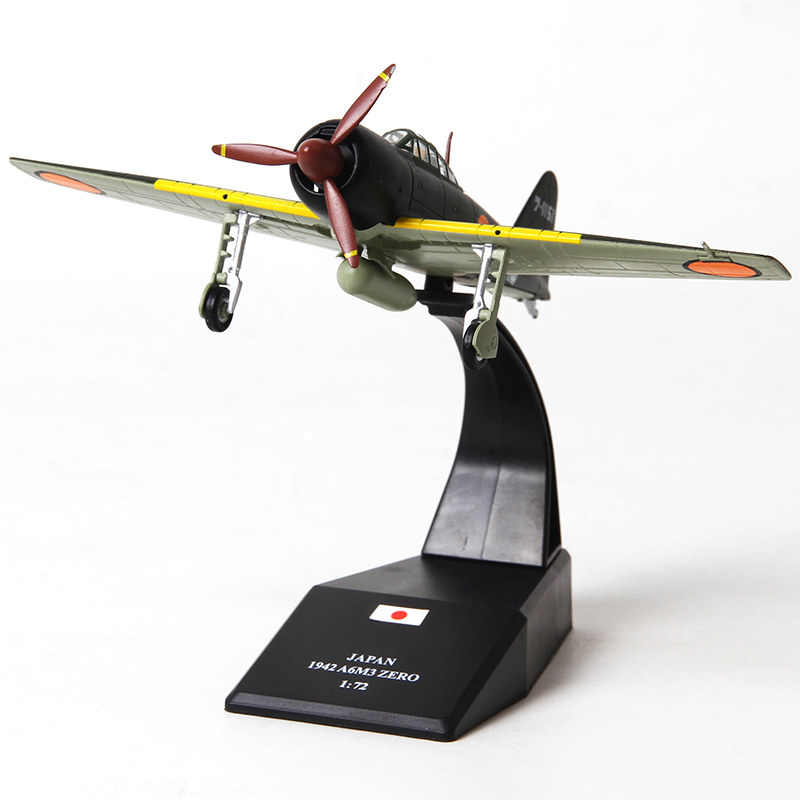 特尔博1:72零式战机二战飞机模型合金军事成品航模摆件zero a6m3
