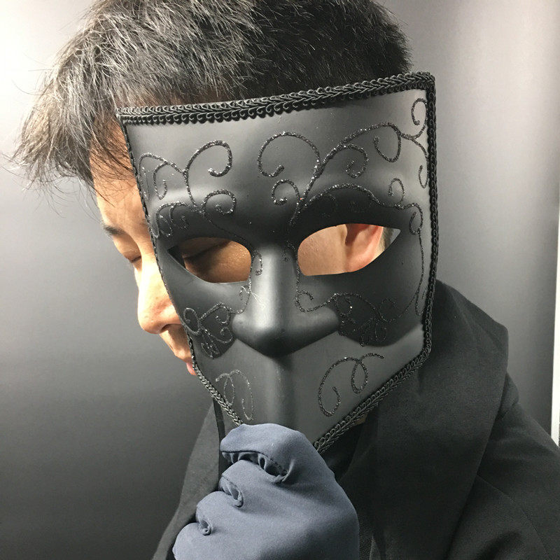 万圣节化妆舞会面具复古爵士成人男士全脸面自拍假面面具蒙面唱将