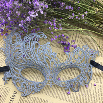Lace new silver masquerade mask womens emotional fun half face veil Halloween cos party eye mask