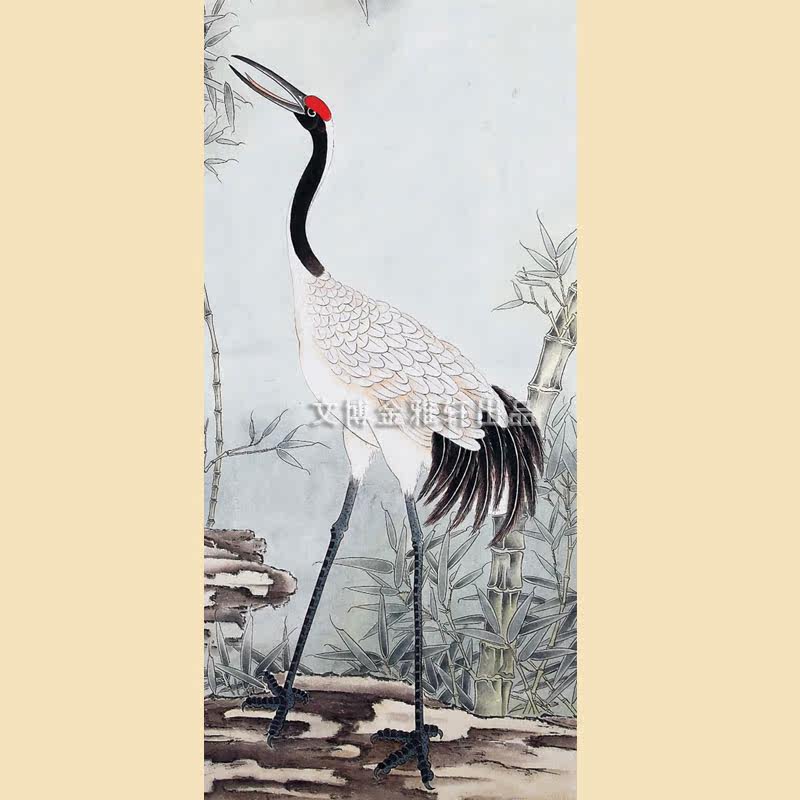 花鸟国画仙鹤卷轴画书房装饰画客厅中堂画厂