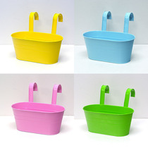 European and American balcony double-hook detachable hook flower pot indoor outdoor type of vegetable elliptical basin suspended multi-meat iron art