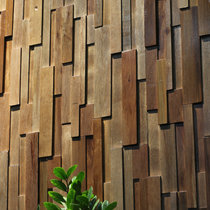 Old boat wooden black walnut wood vertical living room solid wood mosaic TV background wall brick sign bar 3D decoration