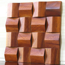 Modern triangle stereo wood mosaic living room sofa TV background wall decoration painting in physical hanging painting