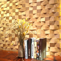 European Solid Wood Mosaic Living Room TV Stereo Wall with Background Wall Pine Yearwheel Slip Background Wall