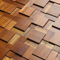 Solid TV Background Wall Old Boat TV Mosaic Logs Decorated Simple Modern Living Room Bar Ceiling